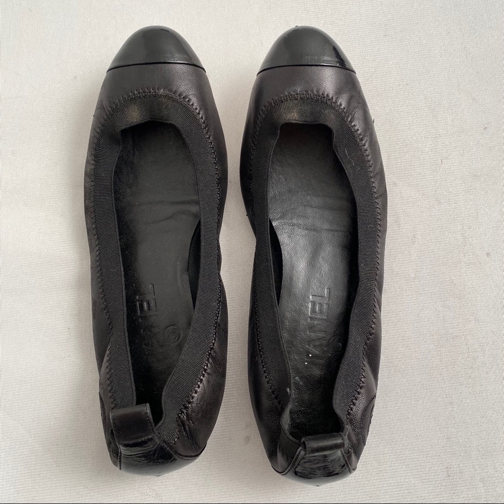 Chanel black classic elastic ballet flats 7 - Picture 8 of 15